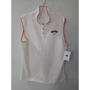 Nike MLB San Francisco Giants Women White Sleeveless Polo Shirt Casual XL NWT
